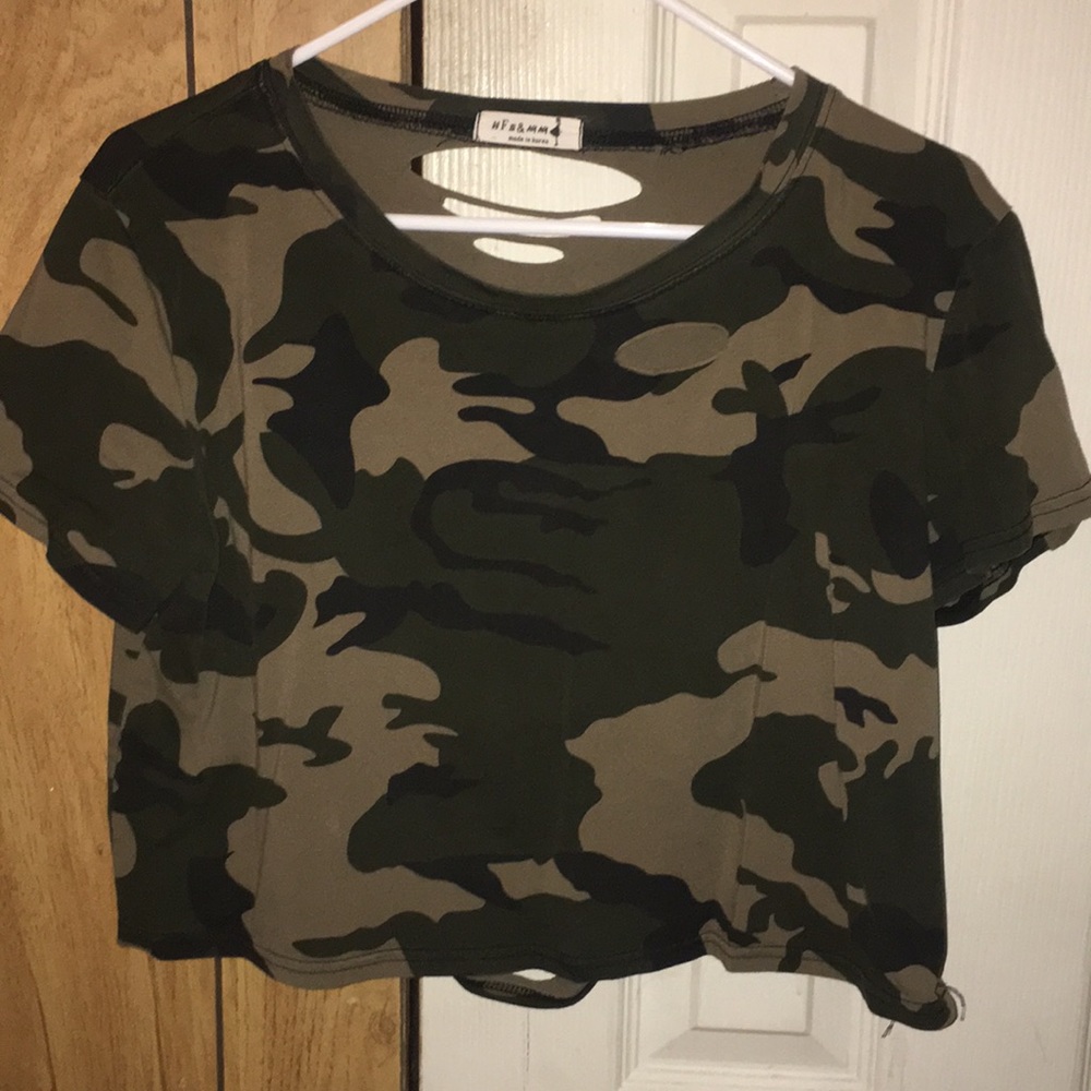Camo shirt distressed